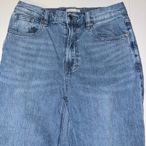 PacSun Nora Wide Leg Jeans Womens 27 Blue Medium Wash Raw Hem High Rise